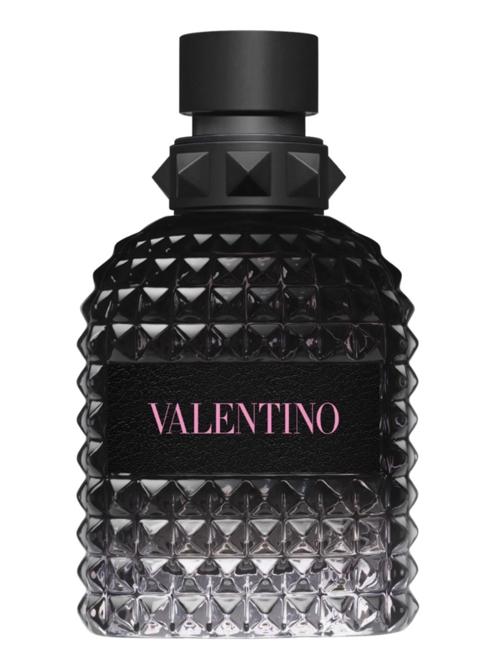 Valentino Uomo Black Studded Bottle with Pink Logo